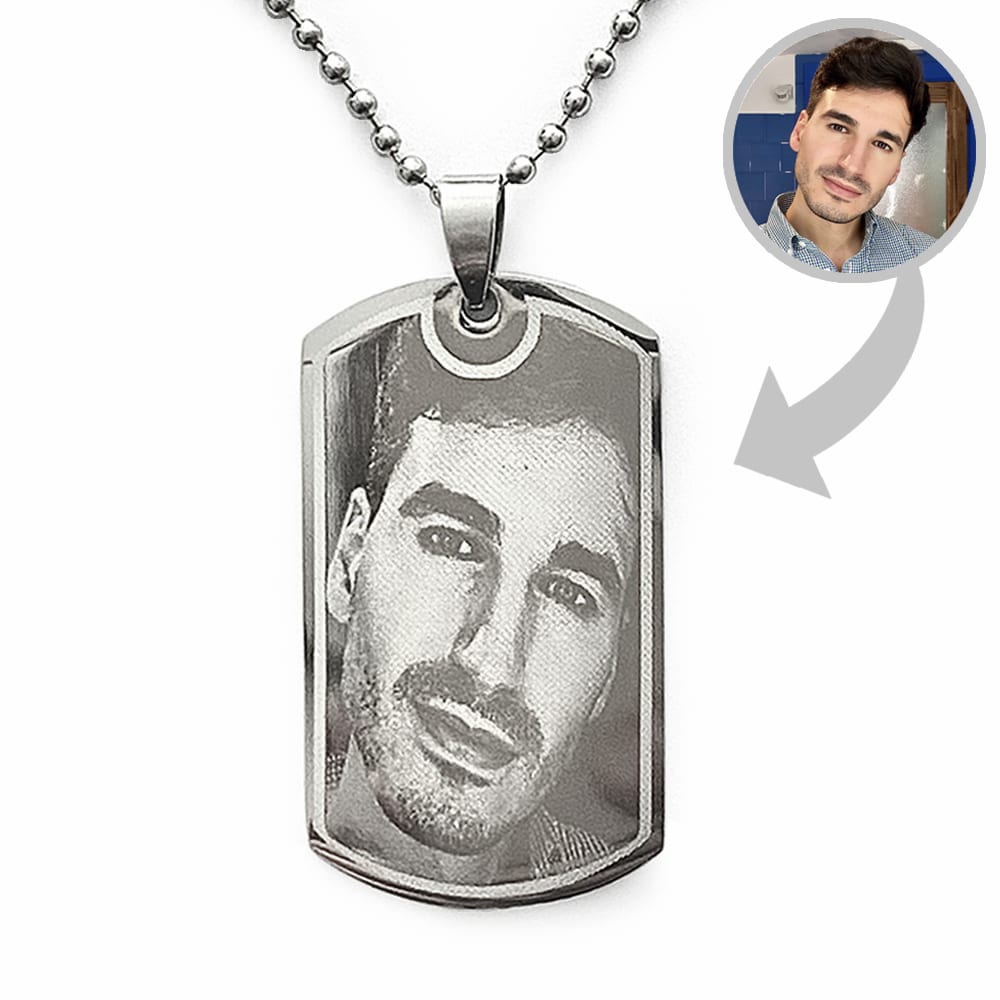 (Dog-Tag) Engravable Necklace - Stainless Steel / M-493